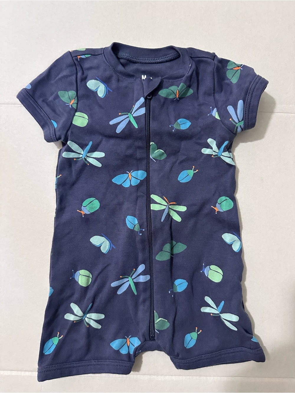 PRIMARY Baby Organic Zip Shortie in Garden Critters 0-3 Months